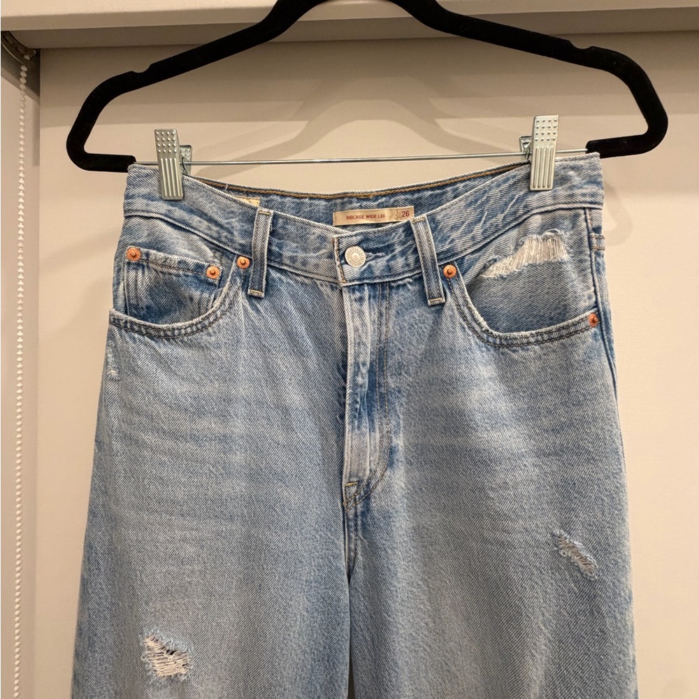 Levi's Ribcage Wide Leg Jeans - Light Blue